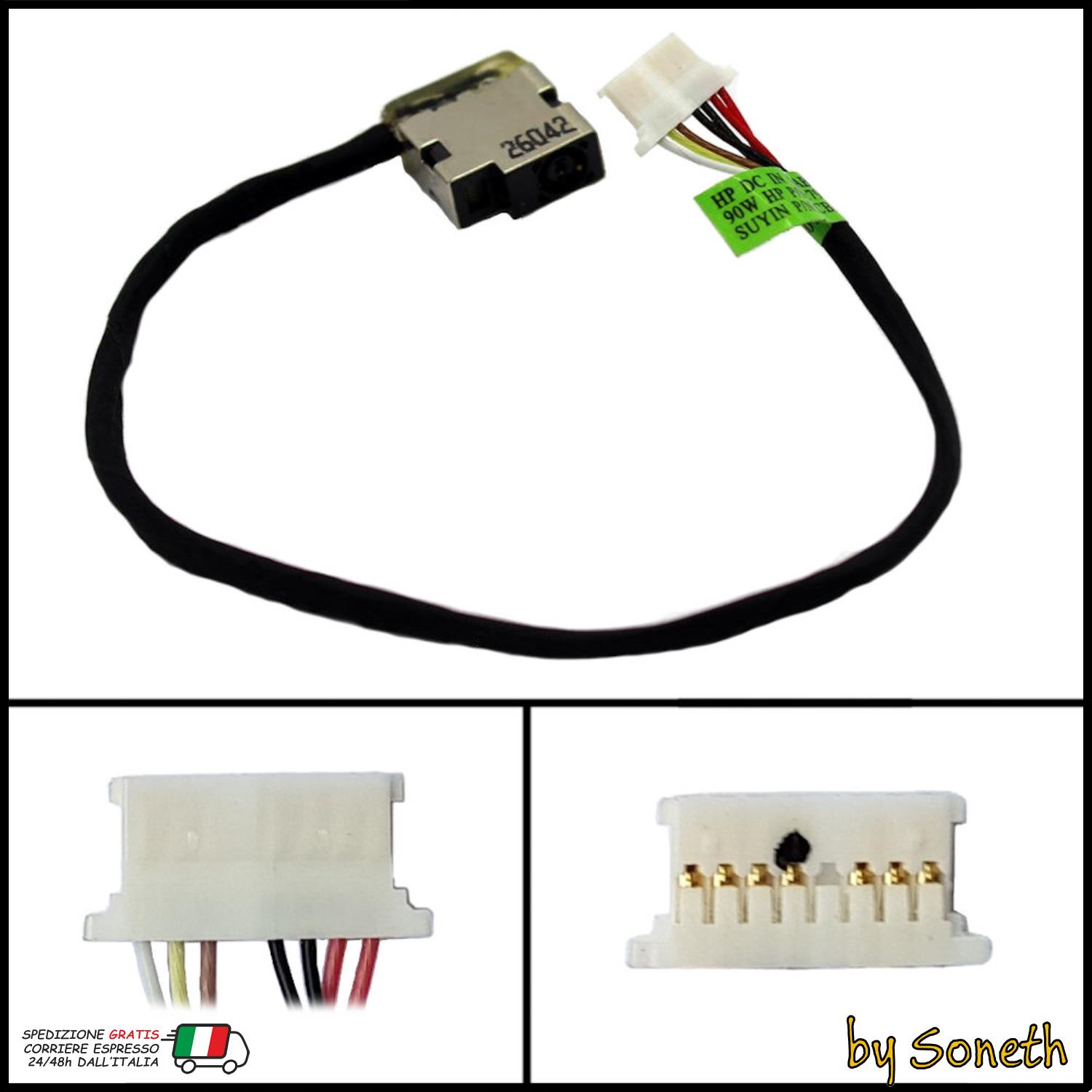 JINTAI Connettore Alimentazione DC Per HP Book 15-FD, 15-FC, 250 G10, 255 G10, OmniBook 15-FN, N36075-001, Cavo 20.1 Cm JINTAI Connettore Alimentazione DC Per HP Book 15-FD, 15-FC, 250 G10, 255 G10, OmniBook 15-FN, N36075-001, Cavo 20.1 Cm